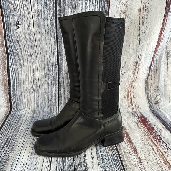 Vintage 90’s Worthington Square Toe Black Leather Tall Boots - Picture 4 of 9